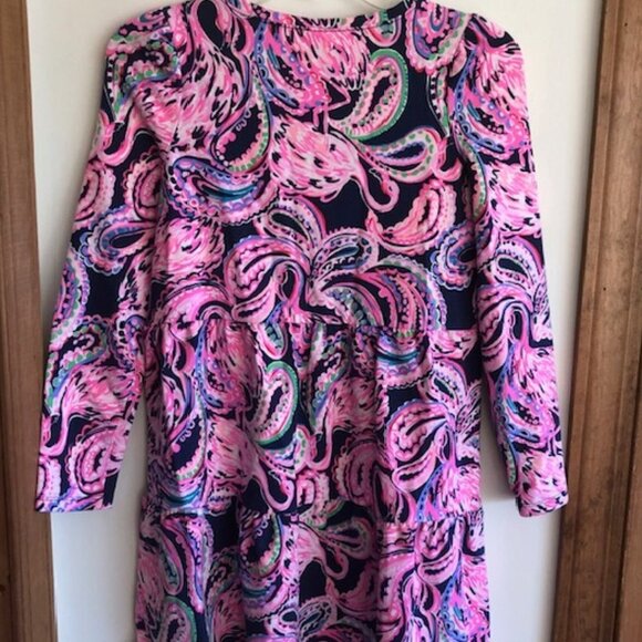 LILLY PULITZER Mini Arlette High Tide Navy Flock to the Top Long Sleeve … - Picture 6 of 16